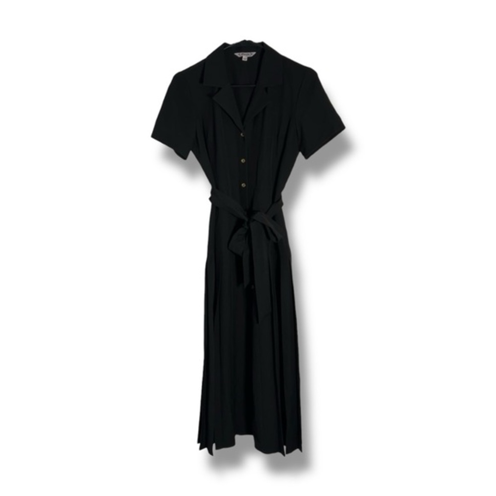 NWT NANETTE Nanette Lepore Black Belted Midi Shirtdress Size 4 - “Biddy”